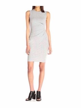 Theory Ruched Dress in Heather Grey